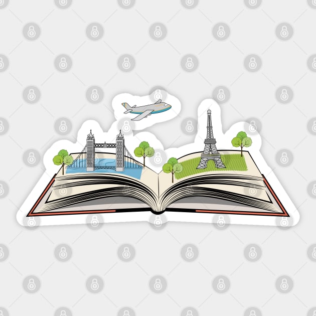 Open Book Geography Book Sticker by Designoholic